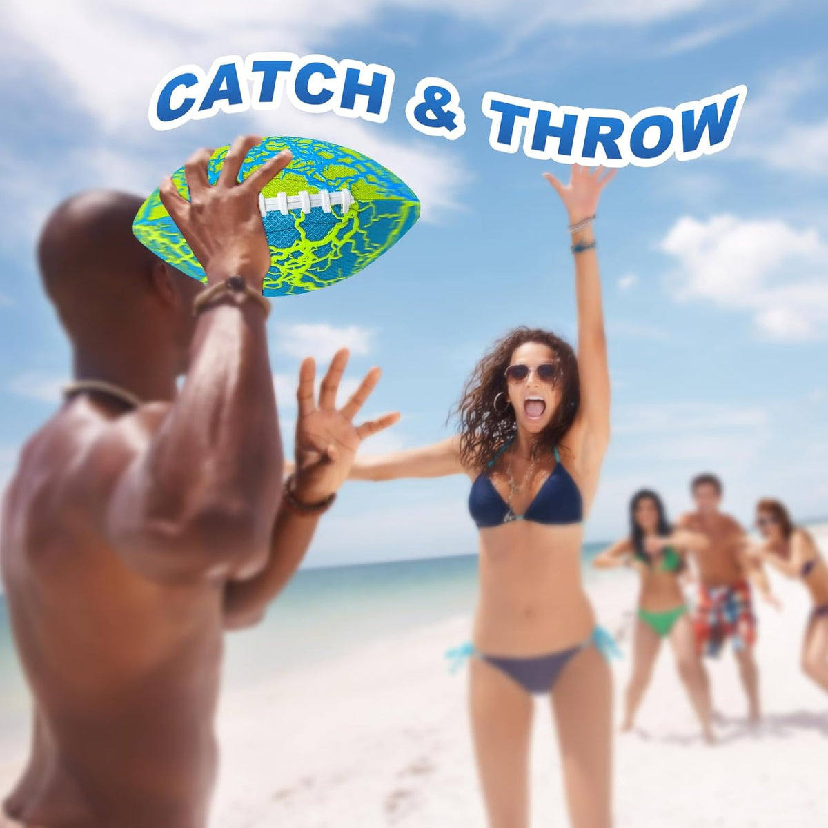 Jasonwell Pool Beach Water Football - Strong Grip Waterproof Soft Football for All-Weather Play