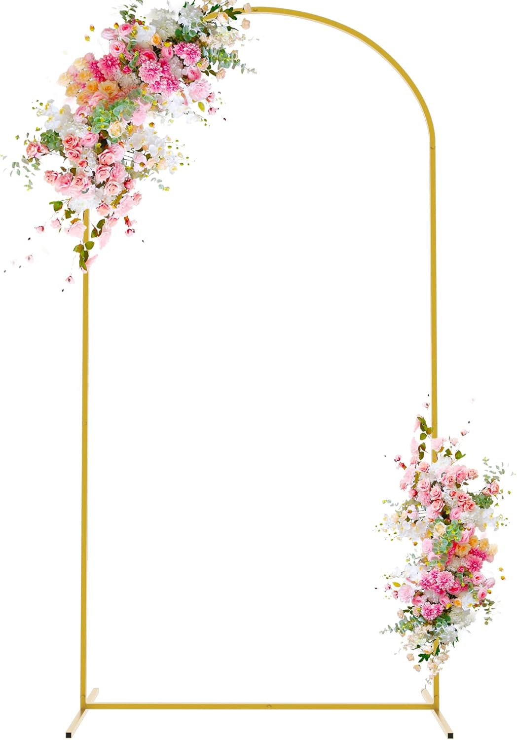 Wokceer 6.6 FT Wedding Arch Backdrop Stand Gold Metal Chiara Backdrop Stand for Wedding Ceremony