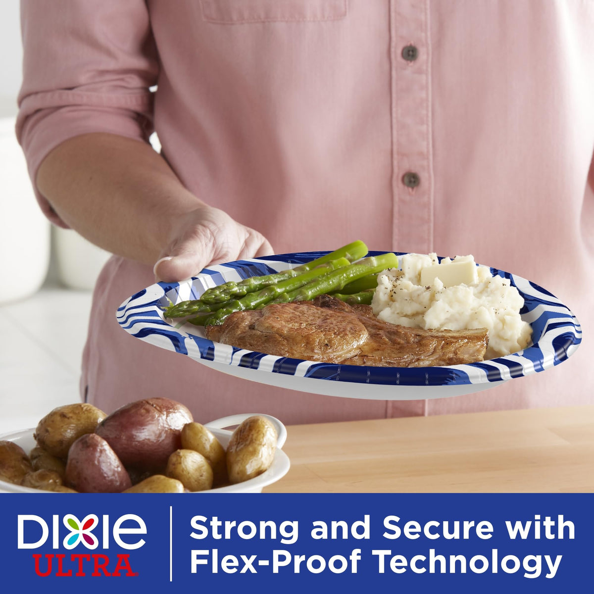 Dixie Ultra, Large Paper Plates, 10 Inch, 100 Count, 3X Stronger*, Heavy Duty, Microwave-Safe