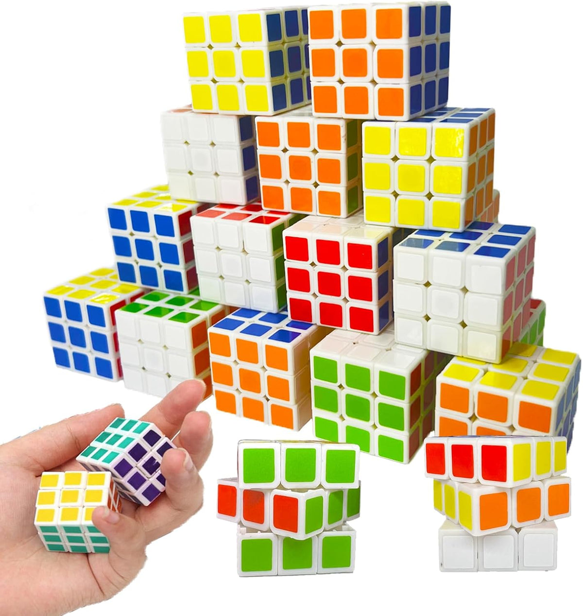 48 Pack Mini Cube Puzzle Party Favors for Kids, 1.18in 3x3 Magic Cube School Rewards & Classroom
