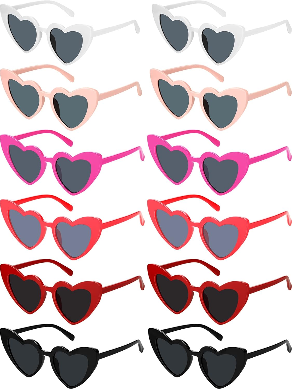 Flutesan 12 Pack Bachelorette Sunglasses Bride Bridesmaid Heart Shaped Sunglasses Women Eyeglasses