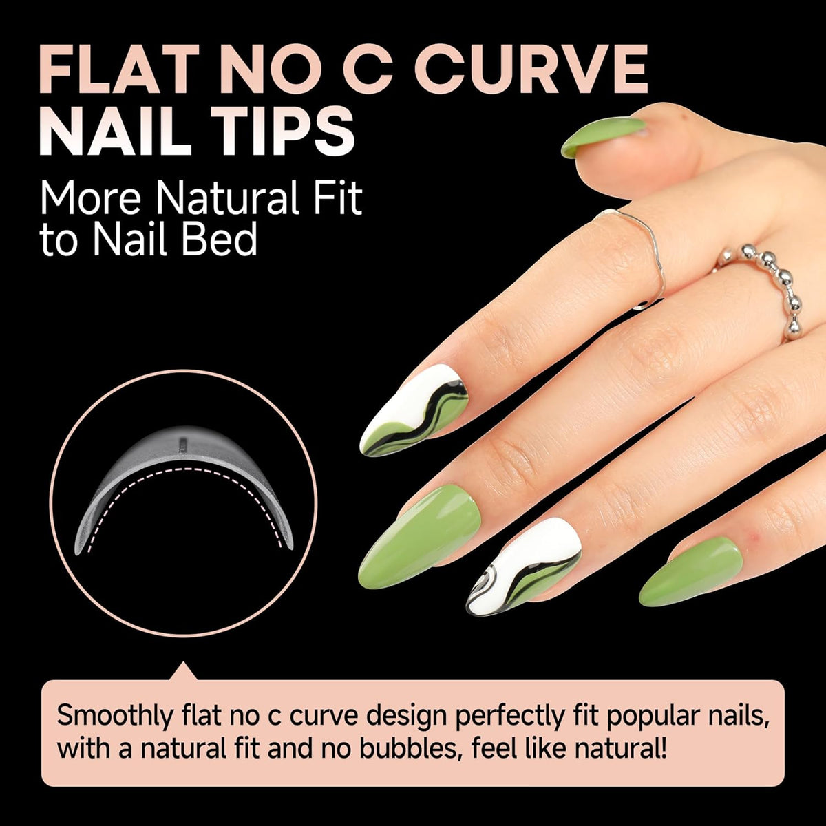 UNA GELLA Almond Gel Nails Tips Medium: 504pcs Full Matte Soft Gel Almond Shape Nail Tips Half