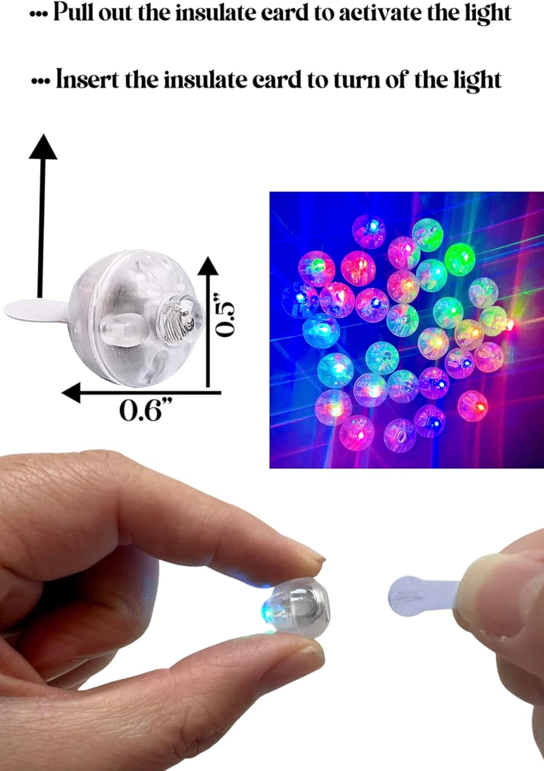 GiftExpress Mini LED Ballon Lights - 100 Pieces & 48+ Hours of Flashing Multicolor Glow for