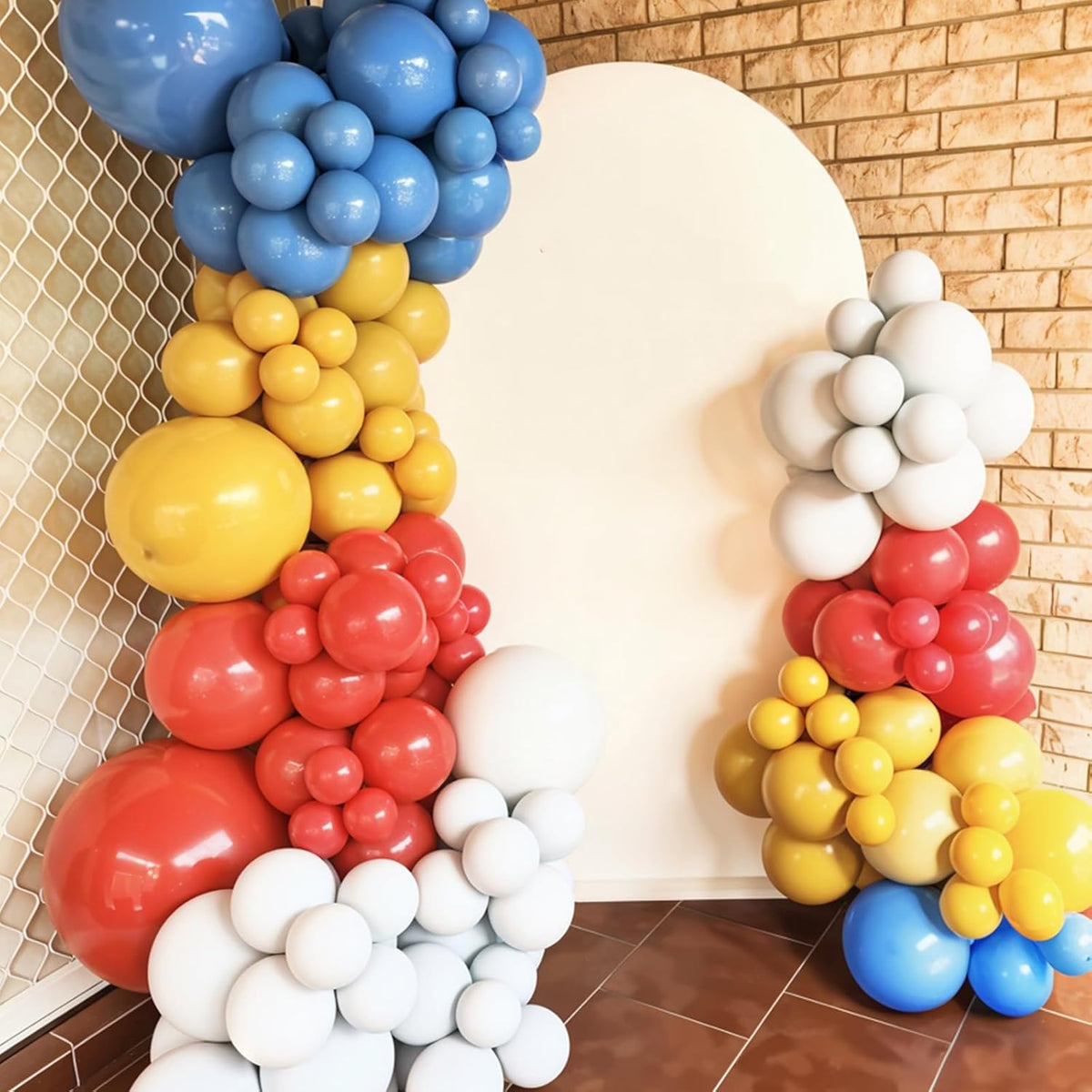 Cow Print Balloons, 60pcs Farm Cow Balloons, Retro Dusty Blue Yellow White Balloon, Blue Cloud