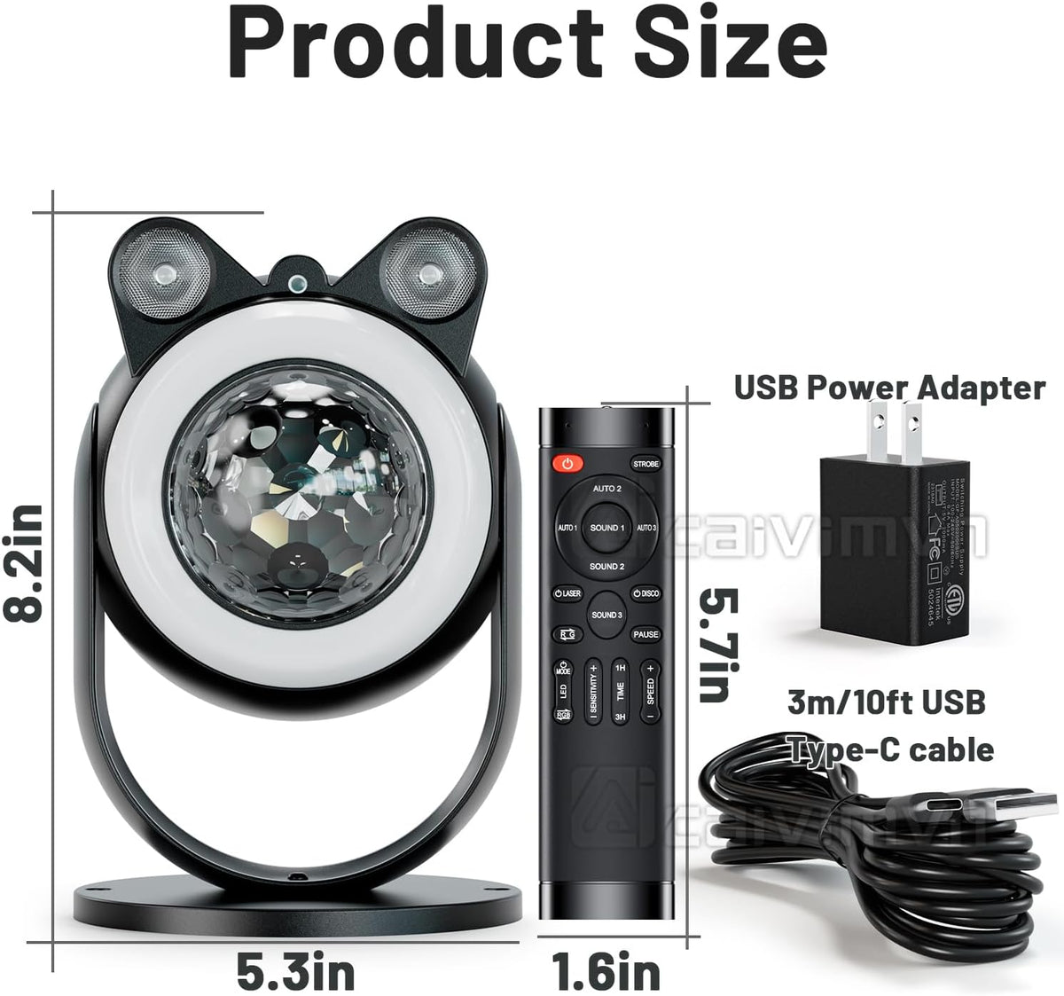 Party Lights DJ Disco Light Disco Ball Lights with Star Projector Sound Activated Strobe for