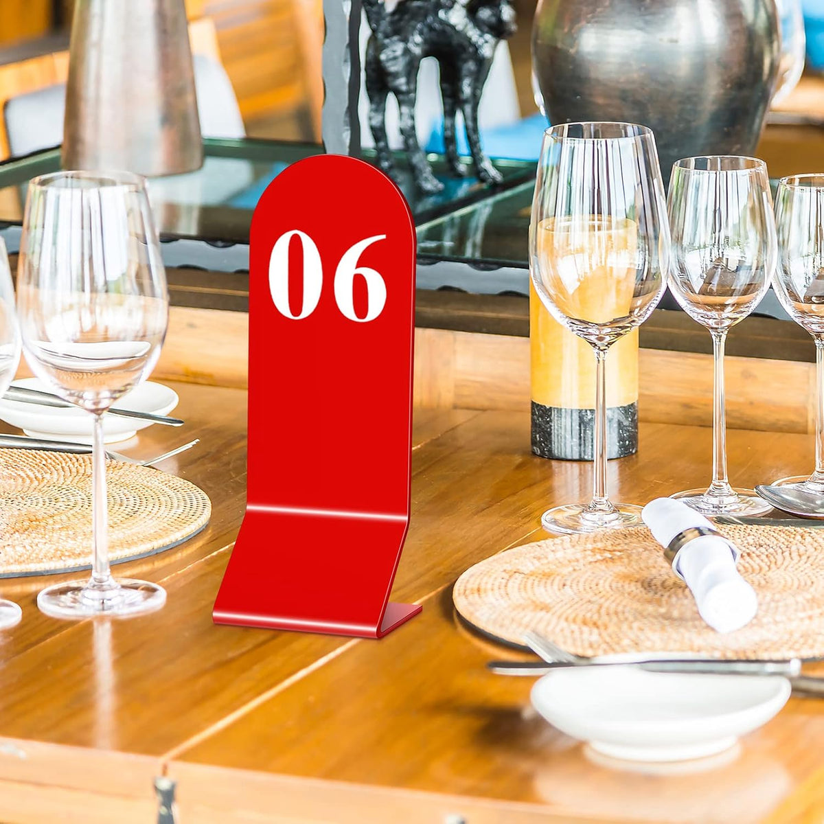 Remerry 50 Pcs Table Numbers 1-50 Acrylic Double Sided Number Cards Acrylic Tent Table Holders Tent