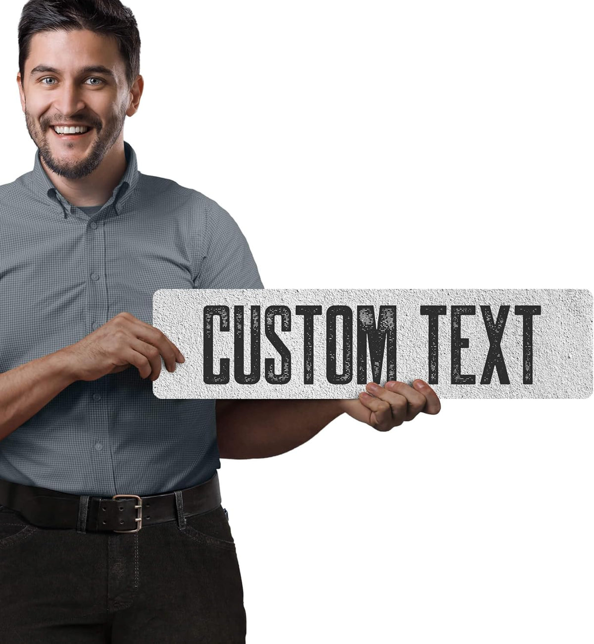 Custom Sign, Custom Street Sign, 11 Font Colors, 13 Font Styles, 4 Hole Options, 22 Sizes, 6x24