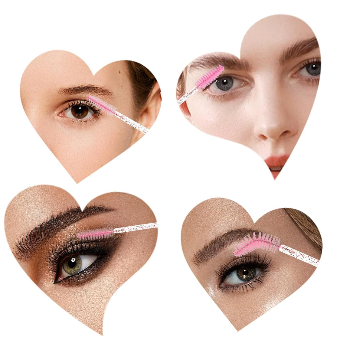 48 Pieces Disposable Mascara Wands Set,Include 24 pcs Disposable Crystal Lash Spoolies Brush and 24