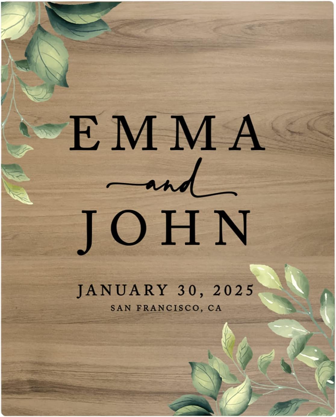 Andaz Press Large Wooden Welcome Sign for Wedding, Rustic Welcome Sign 16" x 20" Custom Names