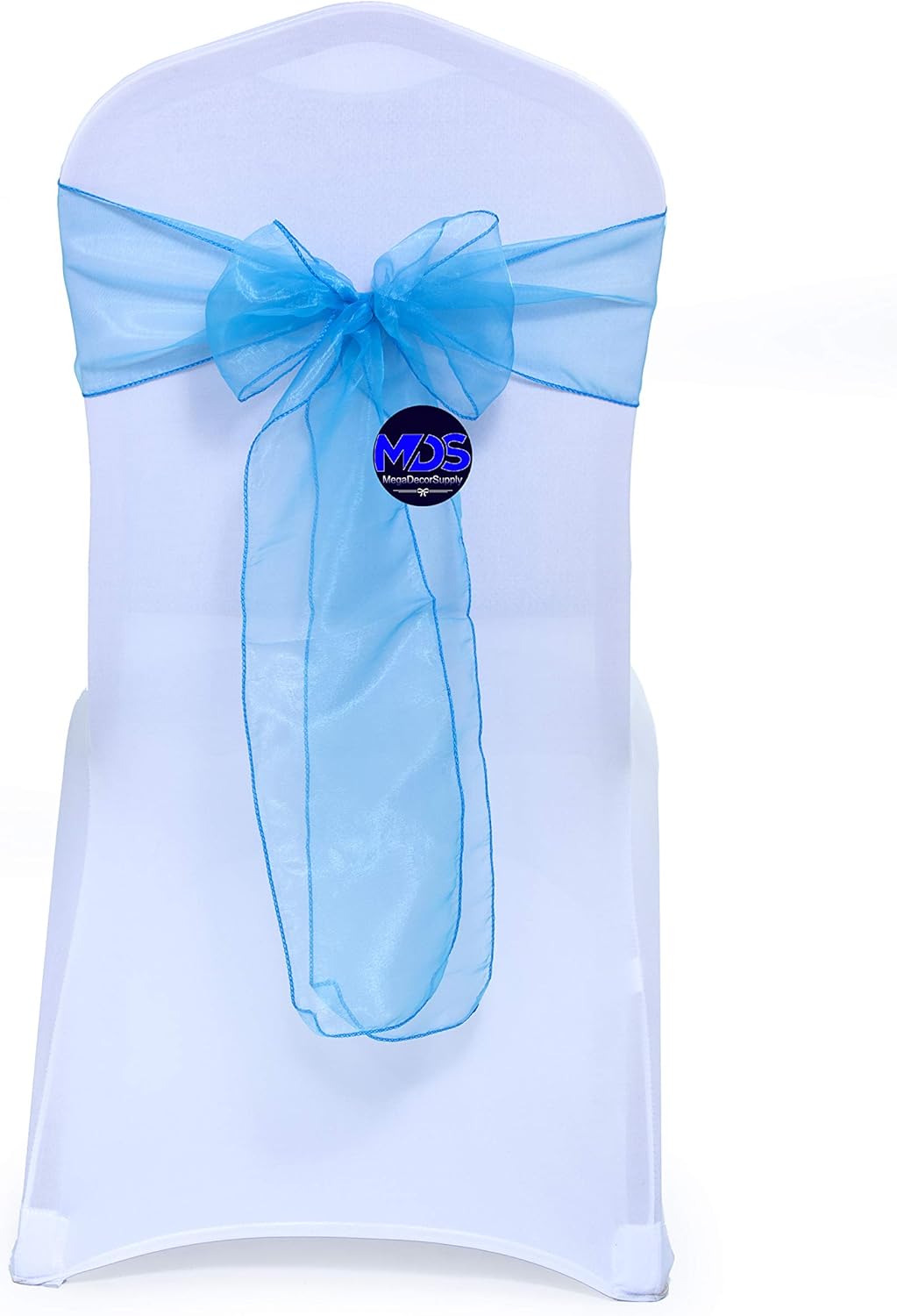 MDS Pack of 100 PCS Organza Chair Sashes Wider Dining Chair Bows Ribbon Tie Back for Wedding Party