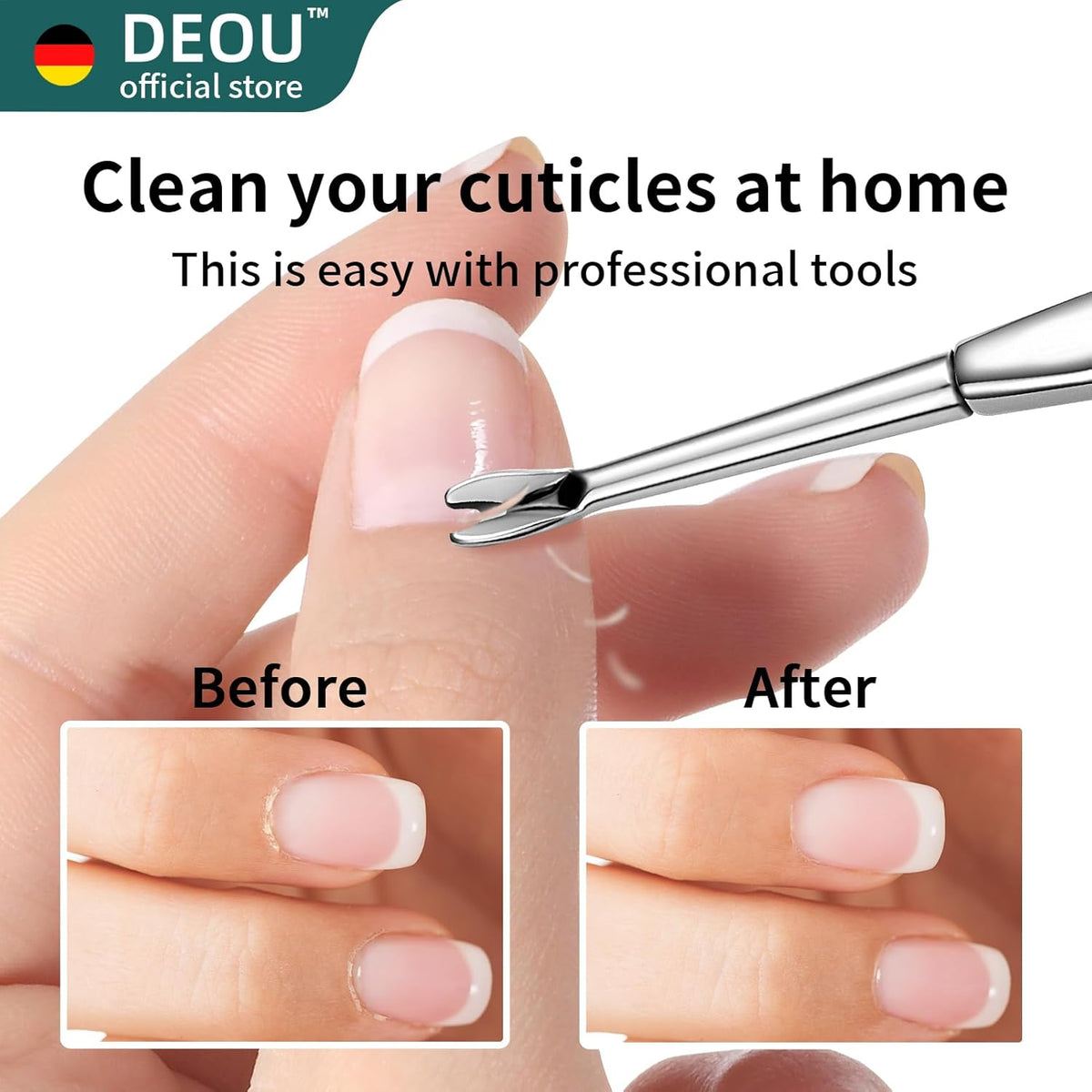 Cuticle Pusher Dead Skin Remover Stainless Steel dead skin fork cuticle trimmer Professional nail