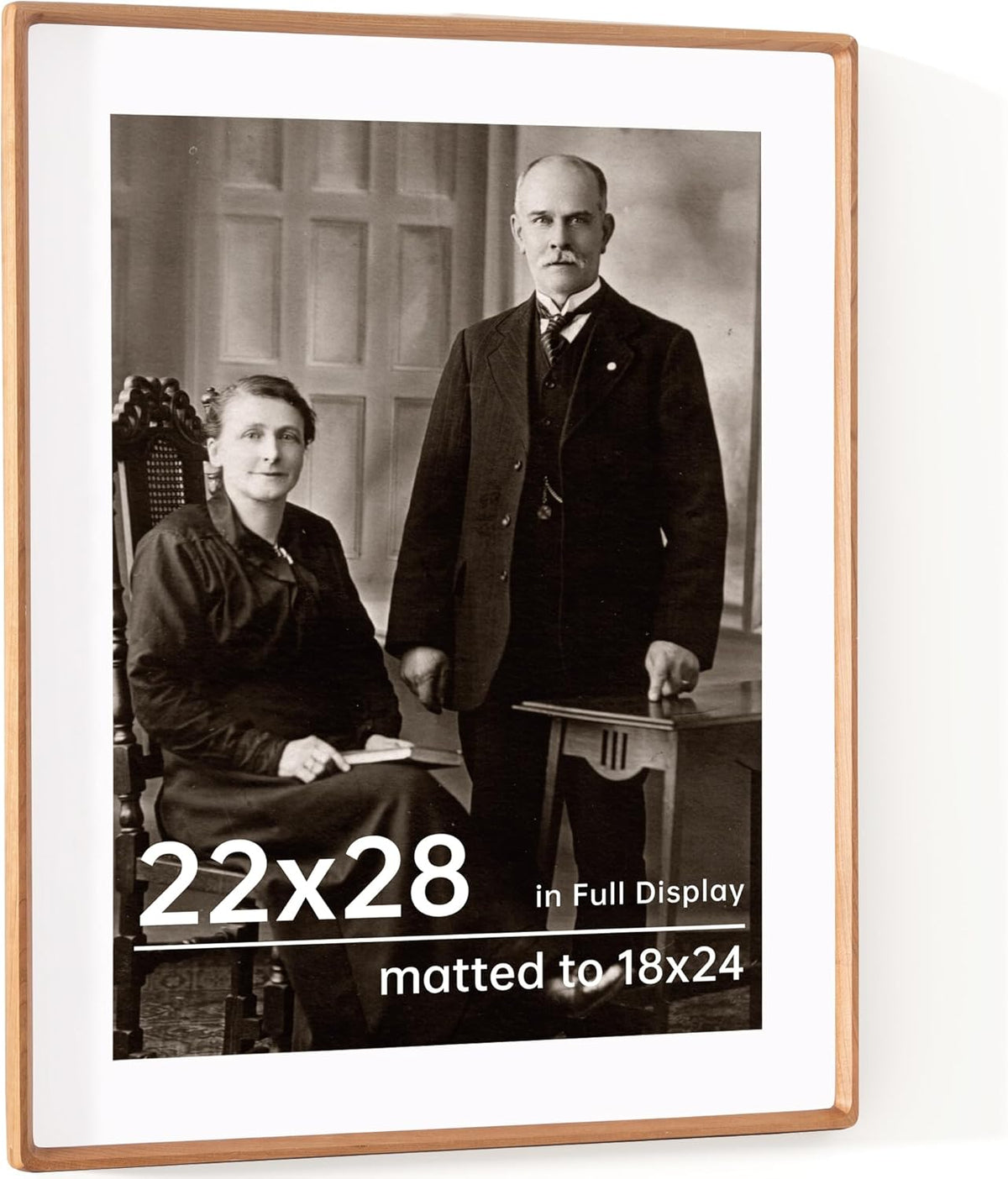 22x28 Picture Frame USA-Sourced Natural Cherry Wood Solid Original Wood Photo Frame Rounded Corner