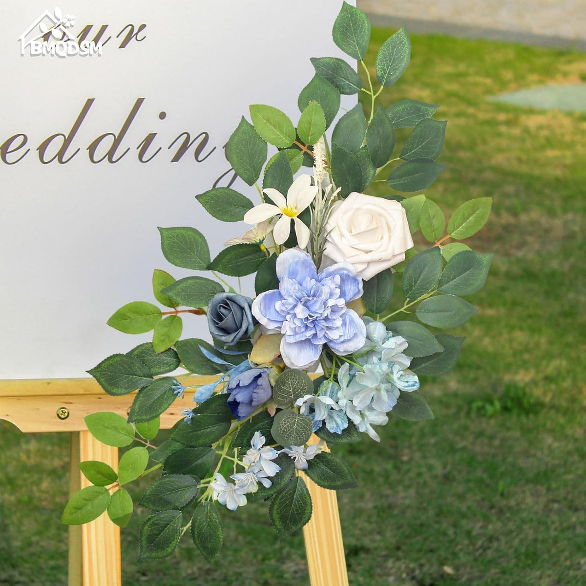 Pack of 2 Artificial Flowers for Backdrop Decoration, Wedding Arch Flowers,Reception Welcome Sign