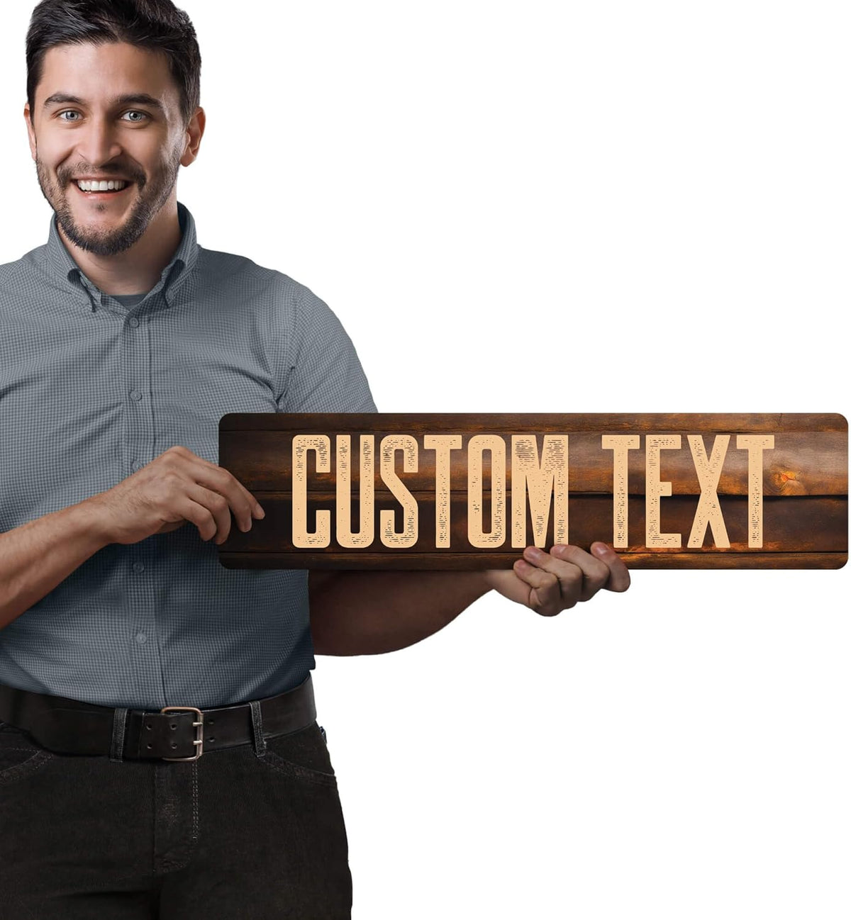 Custom Sign, Custom Street Sign, 11 Font Colors, 13 Font Styles, 4 Hole Options, 22 Sizes, 6x24