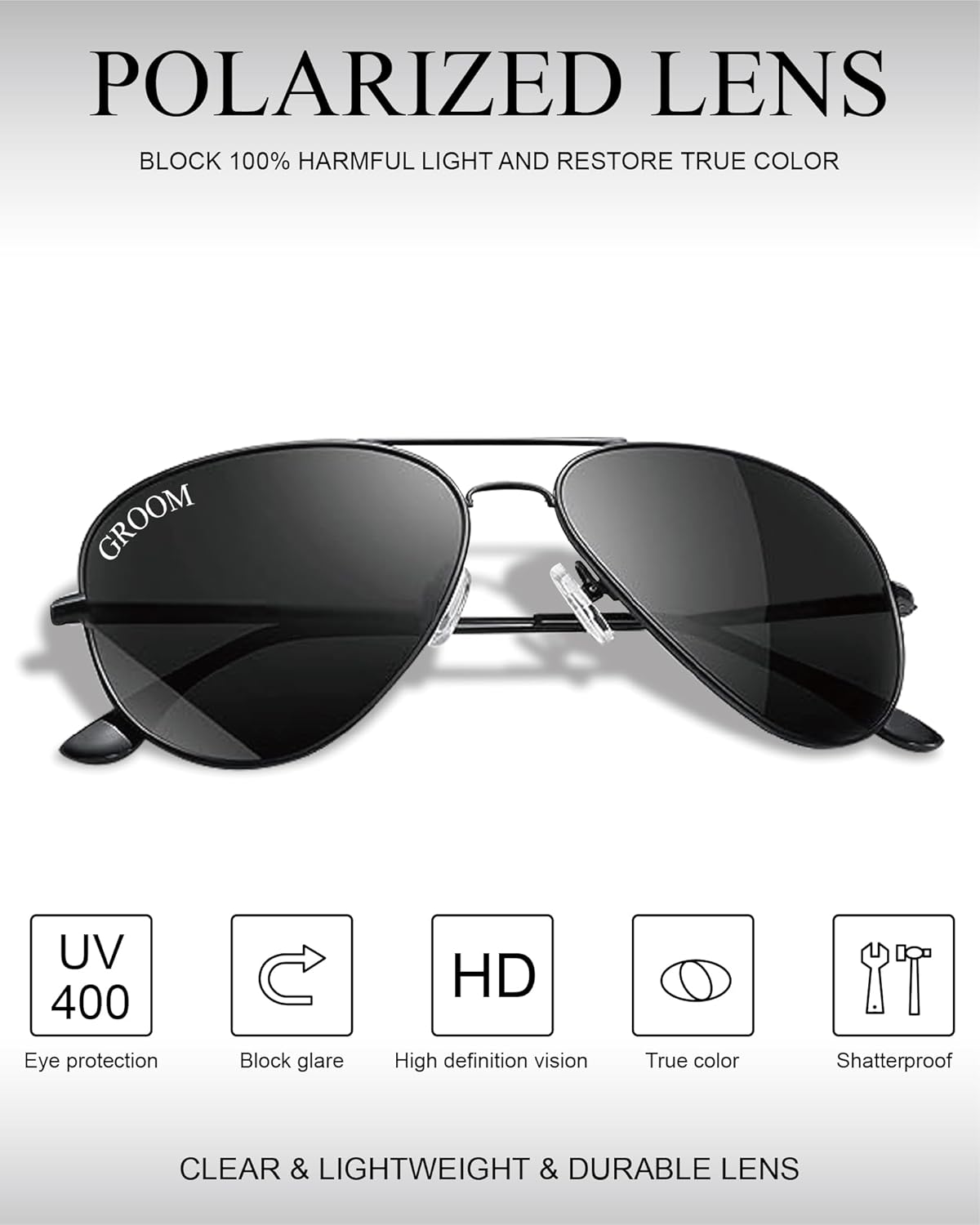 Bride and Groom Polarized Sunglasses for Wedding – UV400 Protection, Lightweight & Stylish Couple