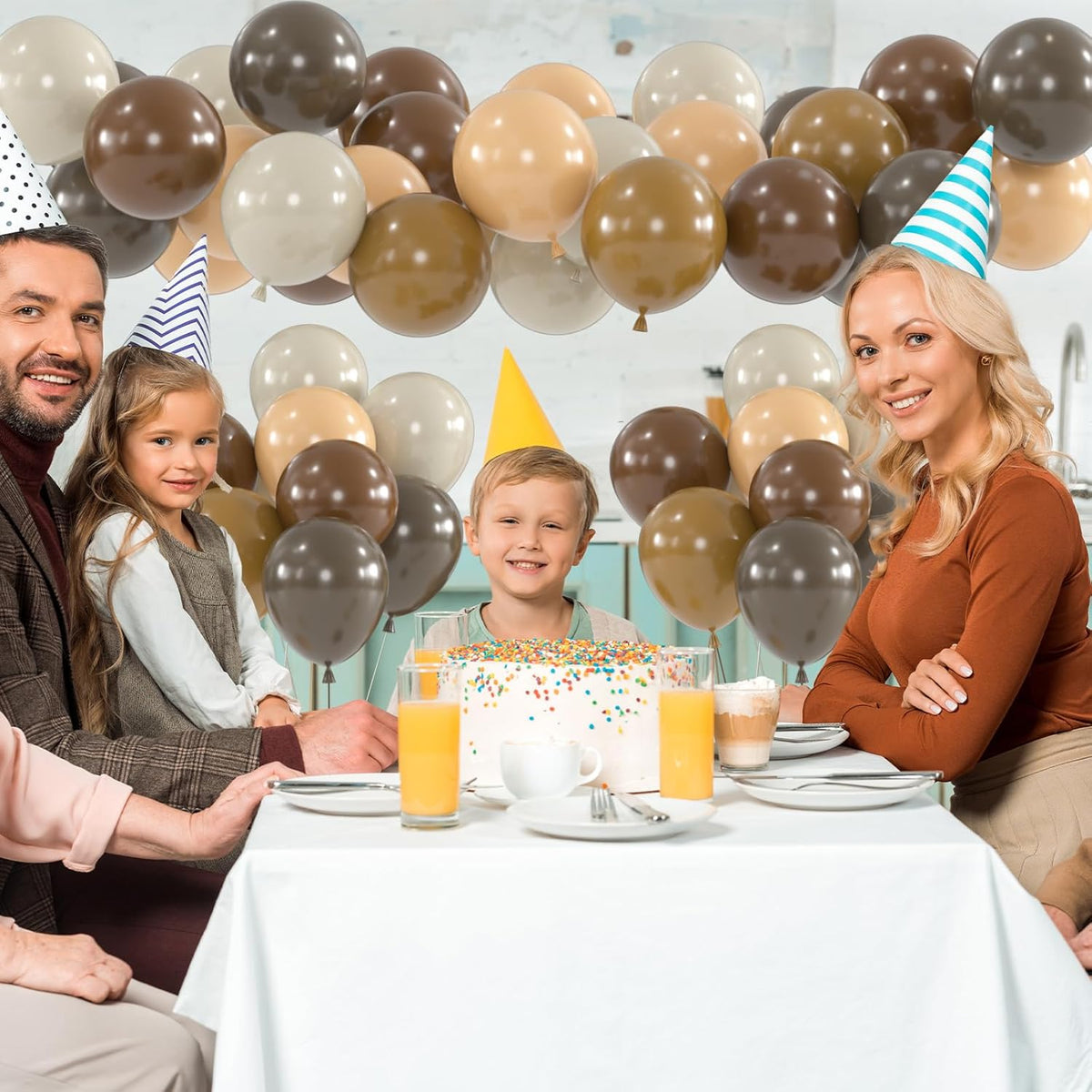 100pcs Brown Balloons - 12 Inch Dark Brown Beige Coffee Sand White & Neutral Balloons for Birthday