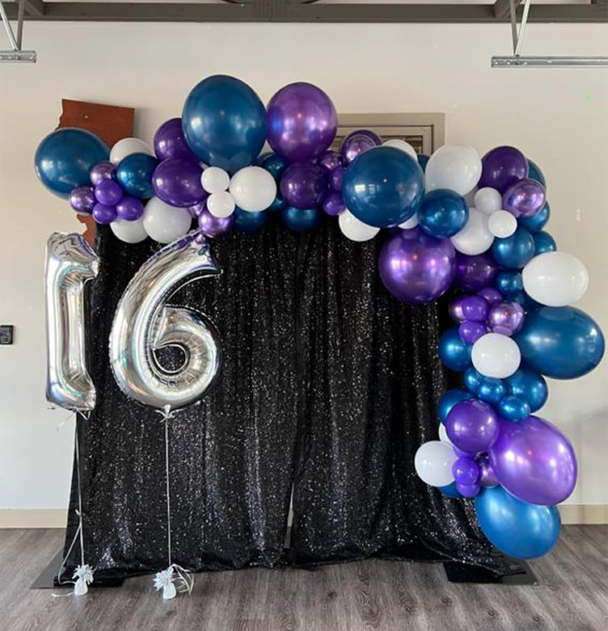 Purple and Blue Balloon Set, 50 PCS 10 Inch Space Theme Party Supplies, Navy Blue Purple Silver