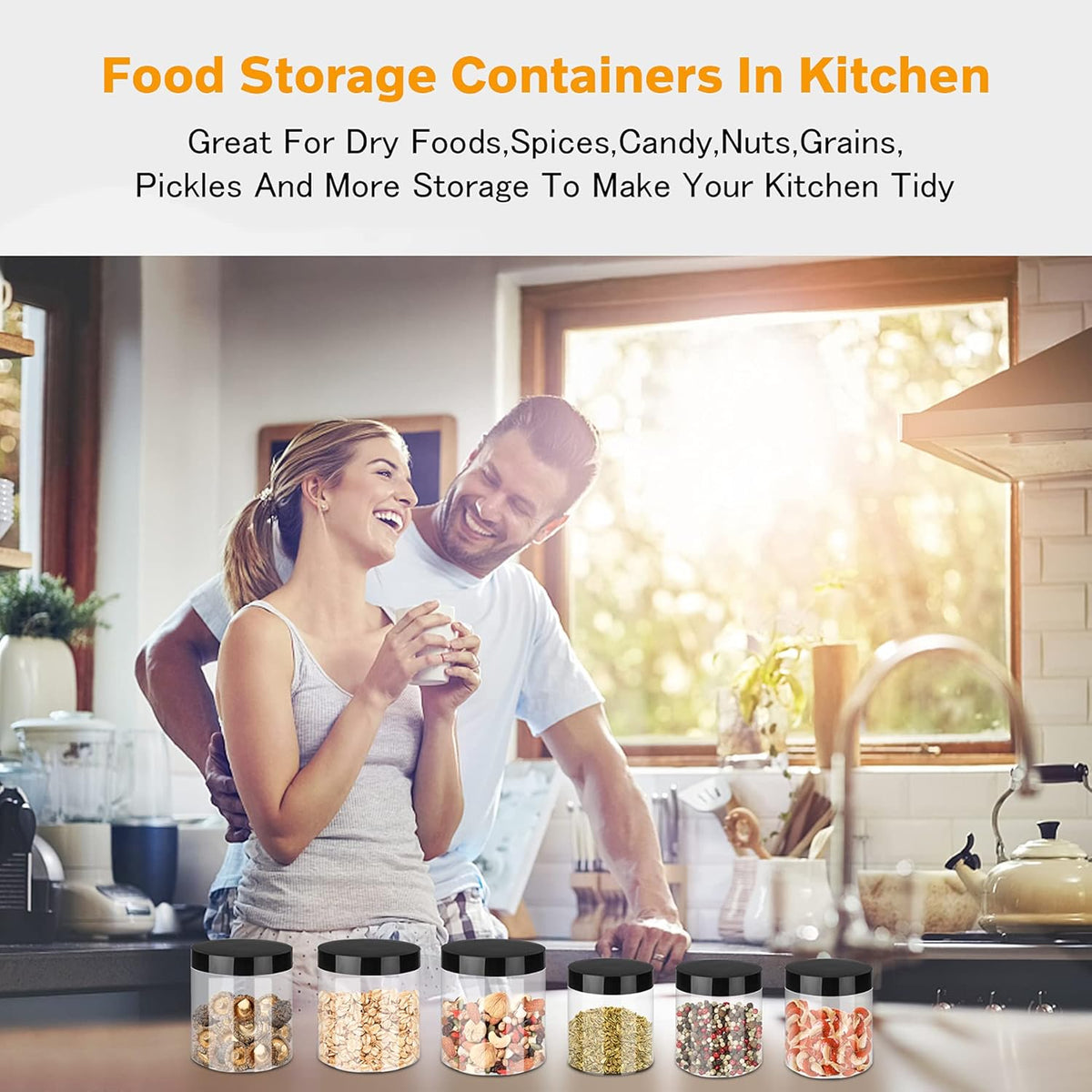 Plastic Jars with Lids 8 oz & 14 oz 24Pcs Clear Plastic Slime Storage Jars Containers with Airtight