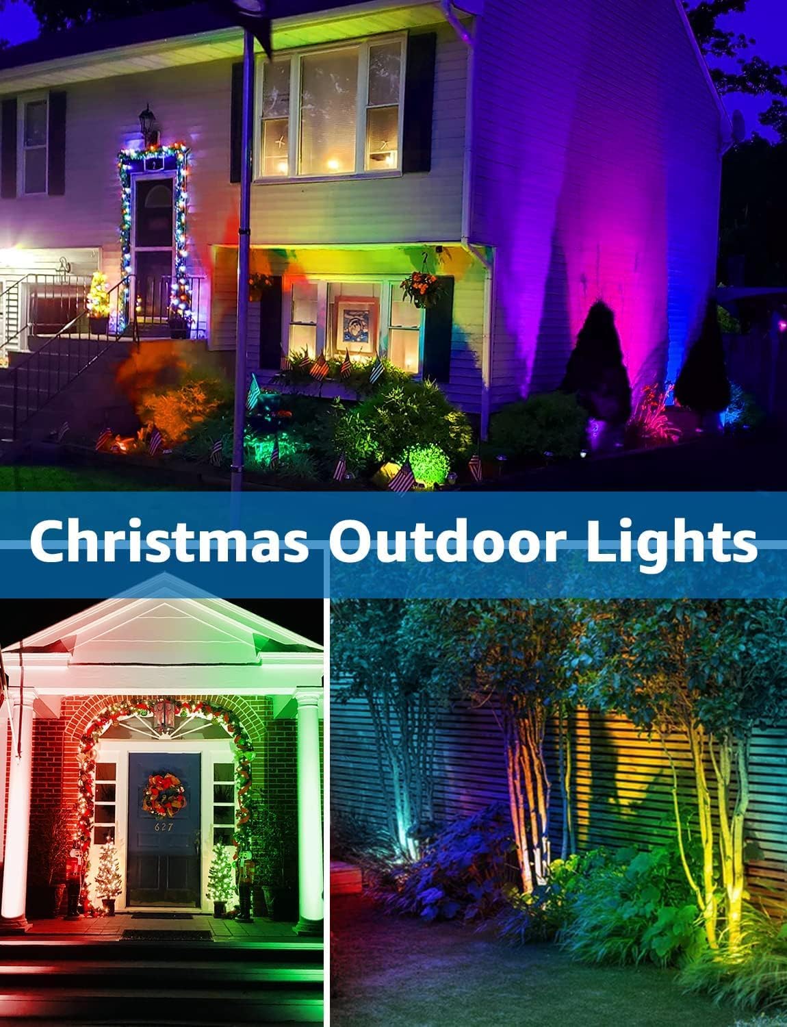 SUNVIE 24 Pack Halloween RGBW Low Voltage Landscape Lights 12W LED Color Changing Landscape
