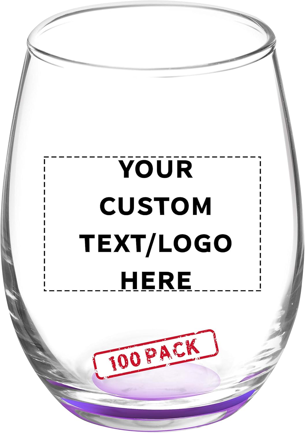 Custom Stemless Wine Glasses by ARC 5.5 oz. Set of 100, Personalized Bulk Pack - Perfect for Hotel