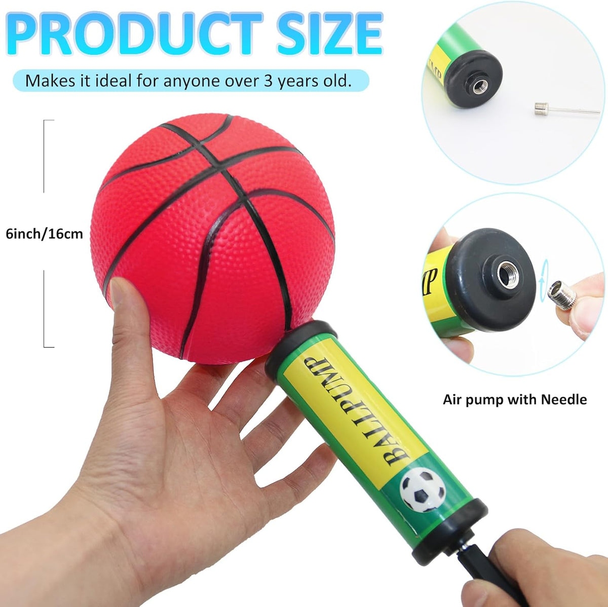 42Pcs 6" Mini Basketball Set, PVC Small Basketballs for Over The Door Hoop Games, Party Favors