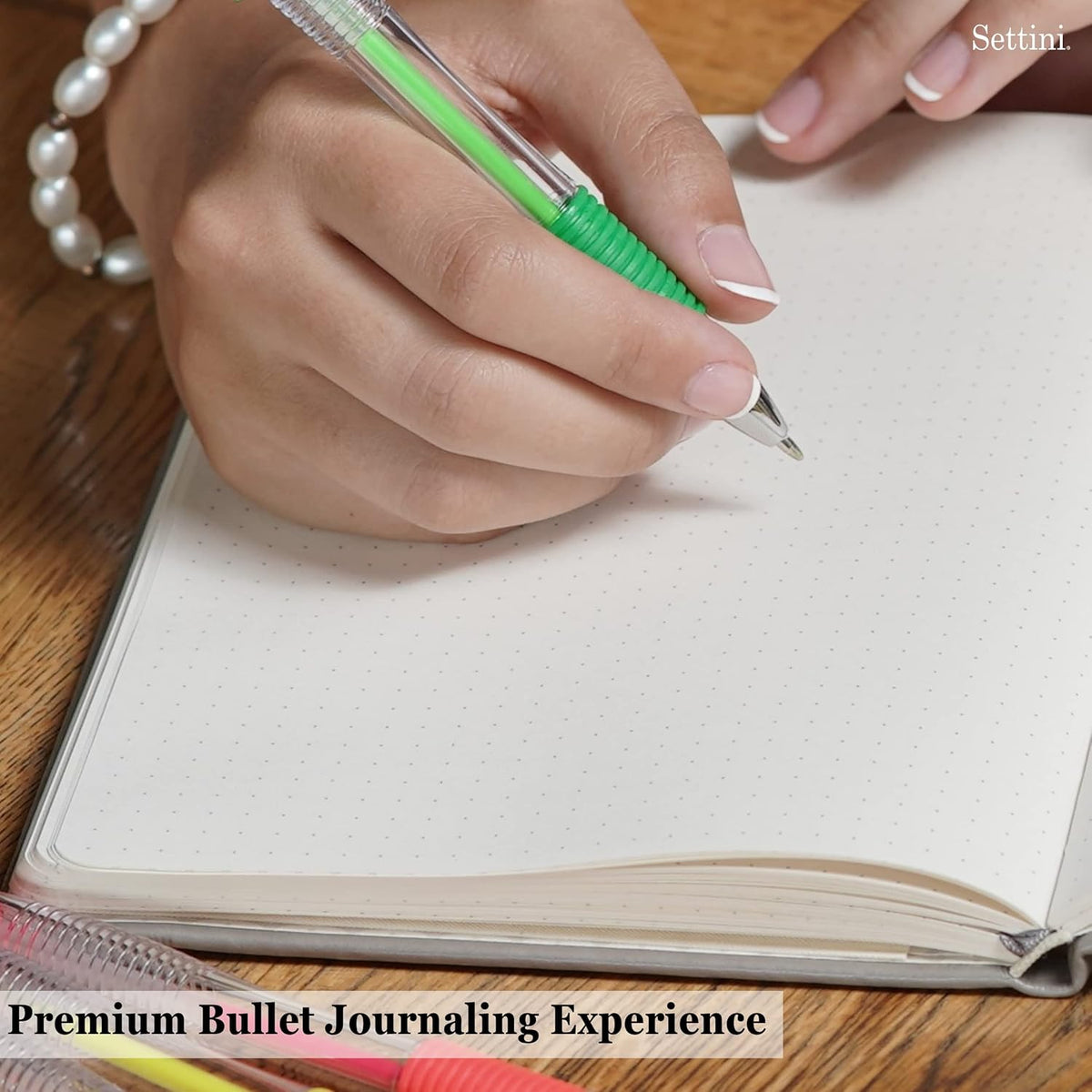 SETTINI Dotted Journal, Ideal for Bullet Journaling - A5 Vegan Leather Notebook, 192