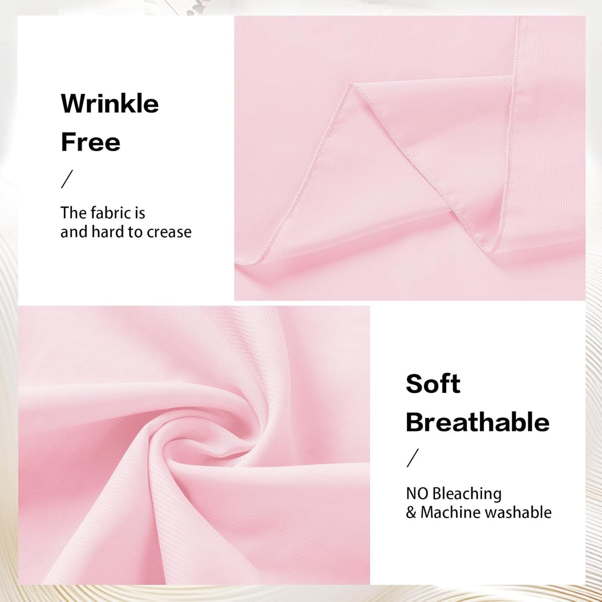 VOK Pink Wedding Arch Draping Fabric Chiffon Fabric, 29in x 18Ft 2 Panels Sheer Chiffon Outdoor