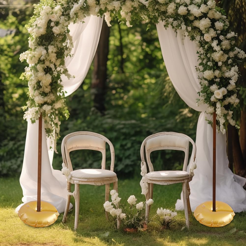8 Pack Golden Water Bag for Wedding Arch Stands, Heavy Duty Water-Filled Base Weights for Party
