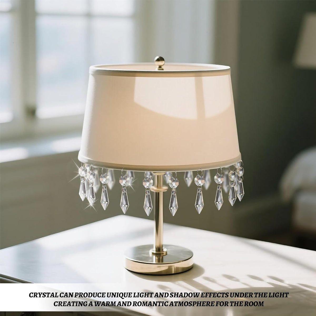50PCS Premium Clear Crystal Teardrop Prism 2.4" -Crystal Glass Baroque Chandelier Pendant Drop