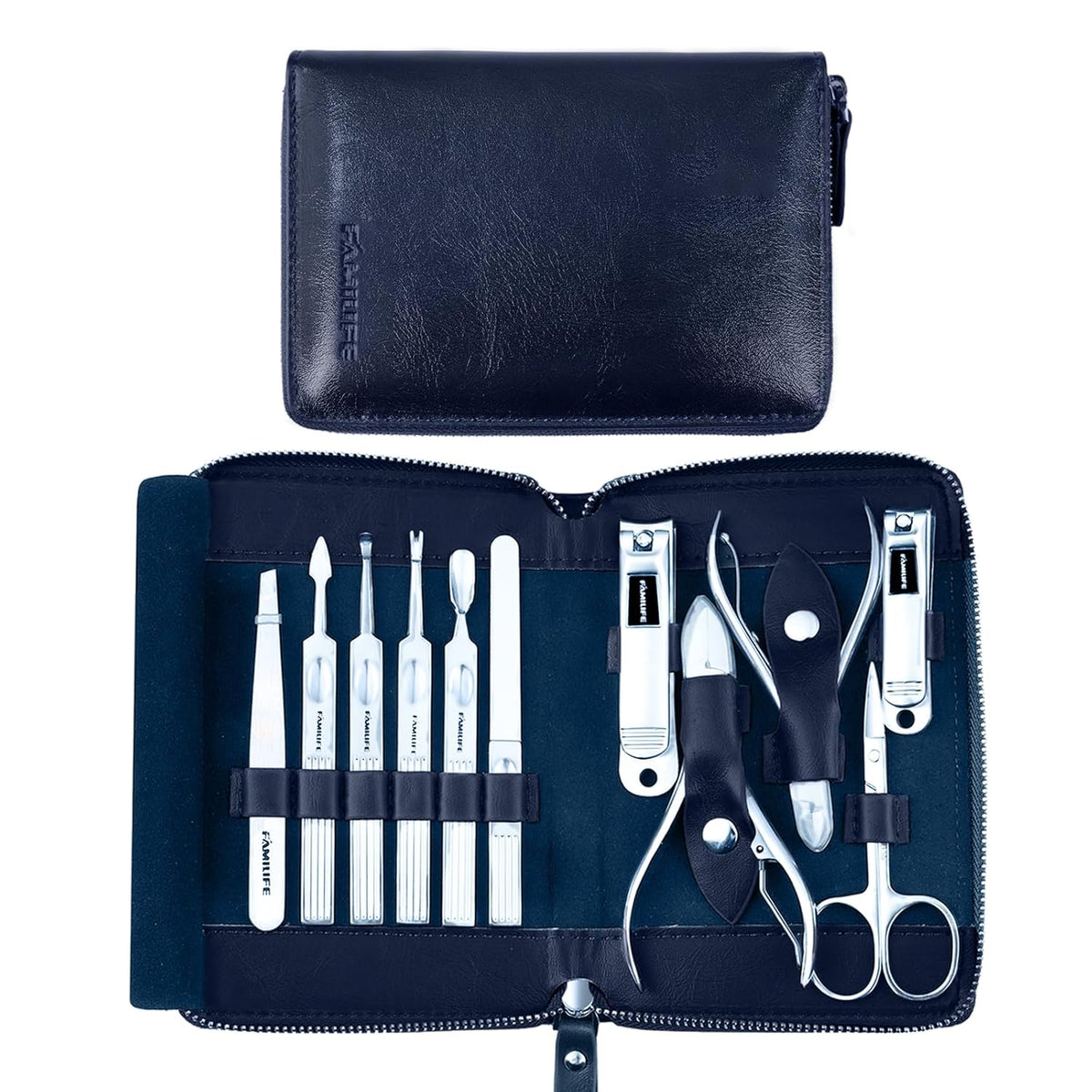 Manicure Kit, FAMILIFE Professional Manicure Set Nail Kit, 11 in 1 Stainless Steel Nail Clippers