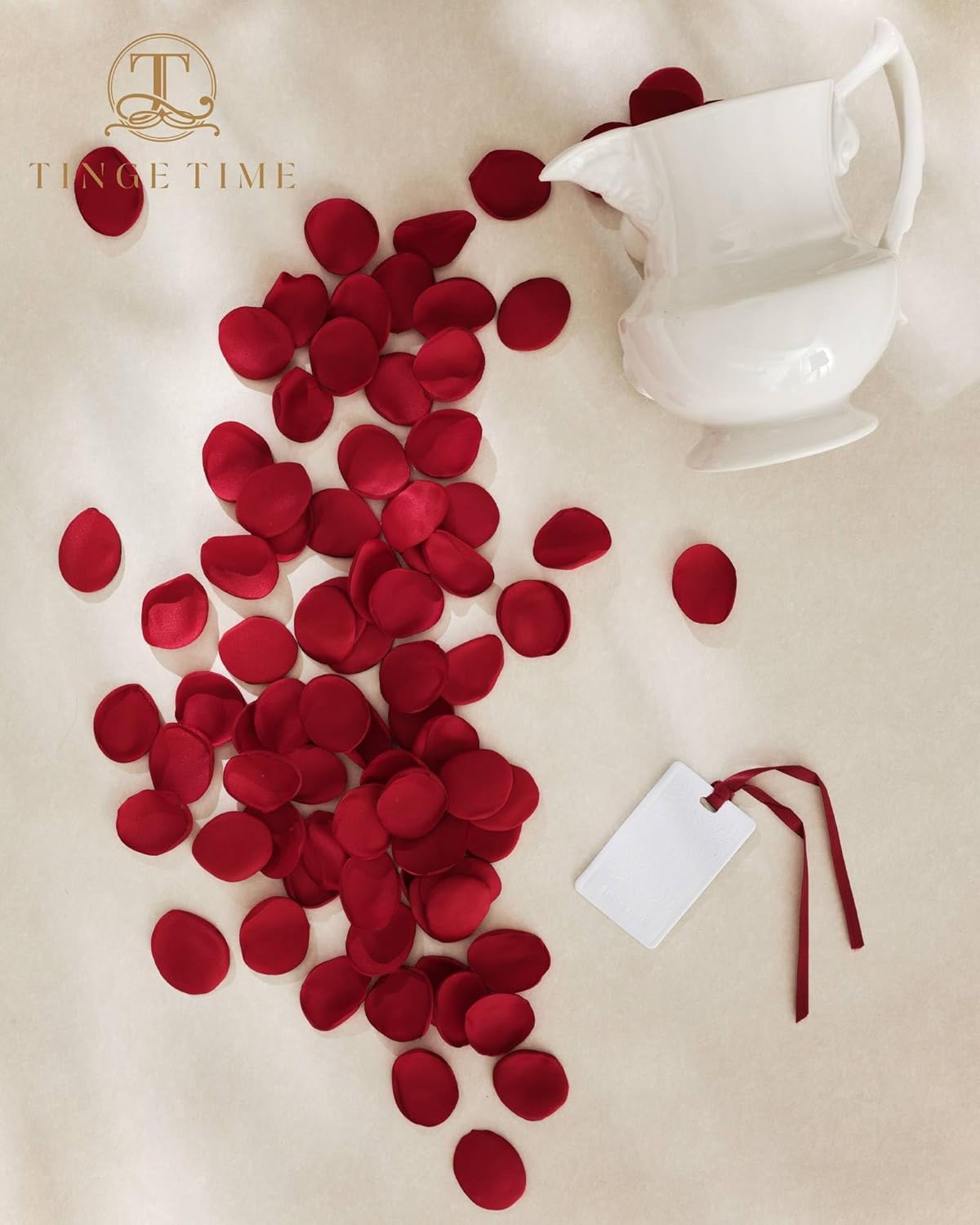 TINGE TIME 200pcs Silk Flower Petals for Wedding, Rose Petals for Decoration, Fake Flower Petals