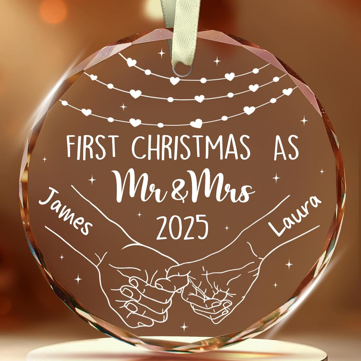 Personalized The Year We Became Mr & Mrs Christmas Ornament - Wedding Gifts For Newlywed Couple