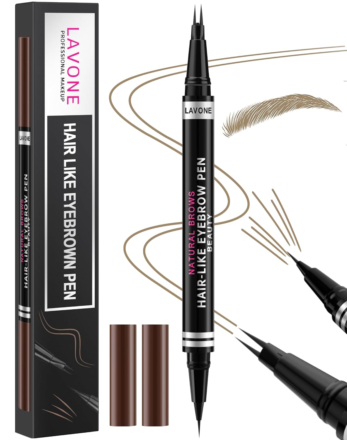 Eyebrow Pencil, 2-in-1 Waterproof Eyebrow Pen, with 2 Tip Microblading Eyebrow Pencil and