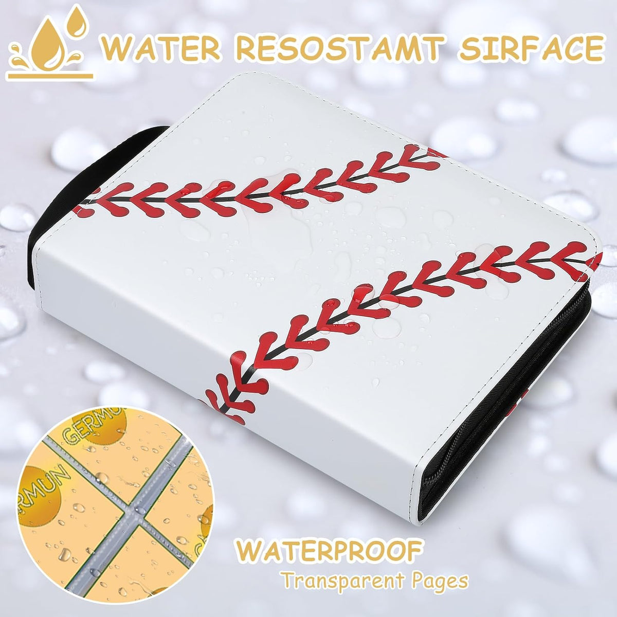 Baseball Card Binder - 9 Pocket, Premium PU Card Book, Card Holder Binder, Compatible with MTC