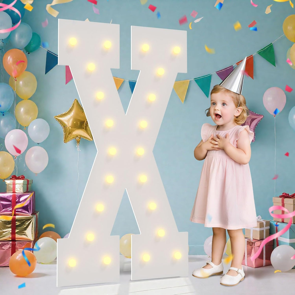 4FT Marquee Light Up Letters - Large Marquee Letters 4 Feet Tall for Birthday Party Decorations