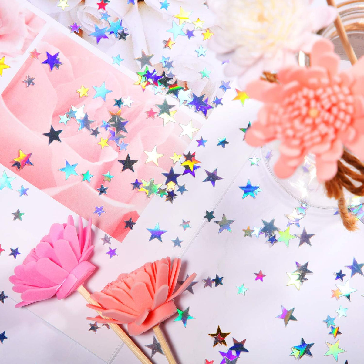 Hestya 60g Star Confetti Glitter Table Confetti Metallic Foil Stars for Party Wedding Festival