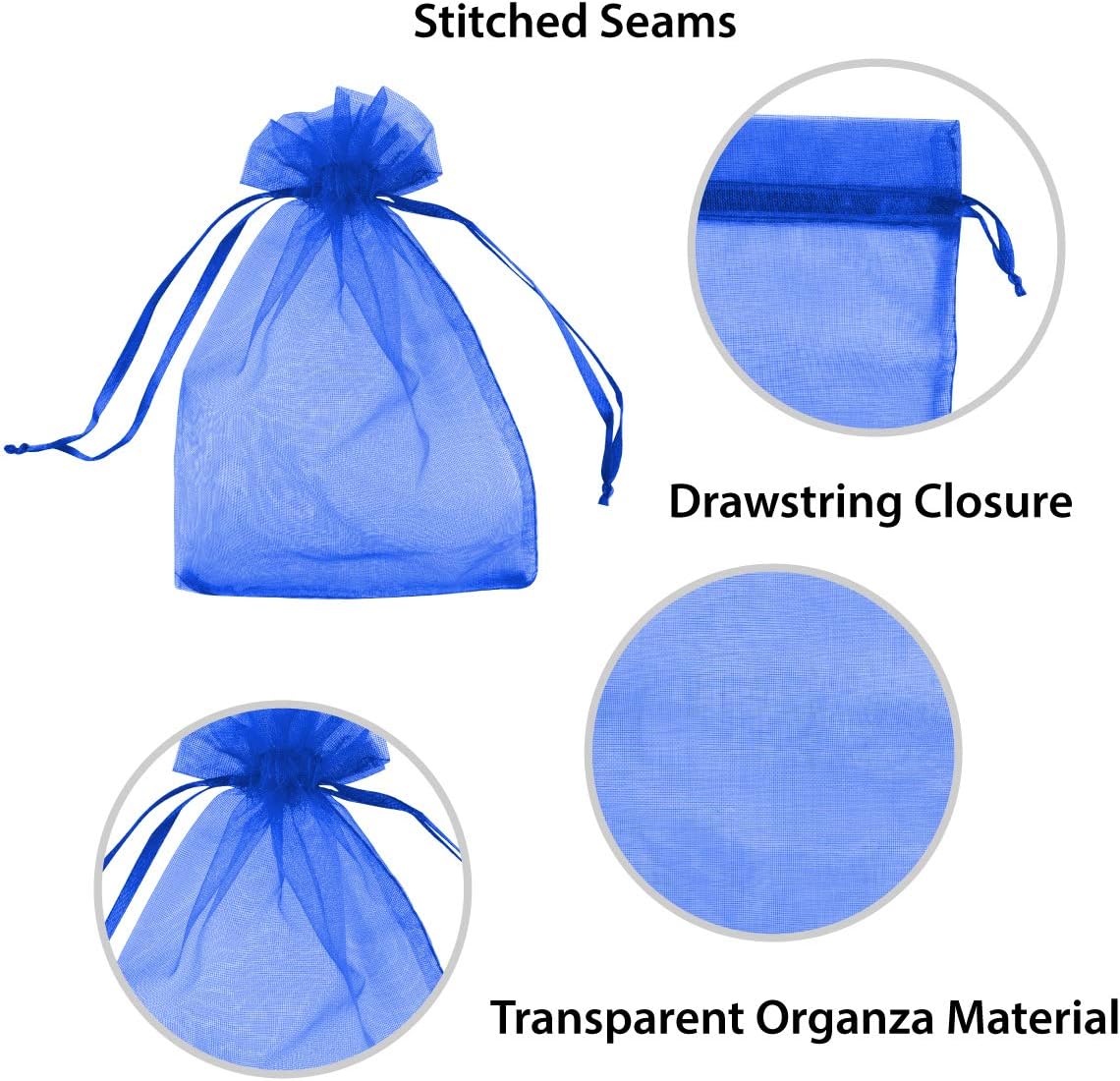 Super Z Outlet 100 Pack 4x6 Inch Mini Sheer Drawstring Organza Transparent Bags Jewelry Sack
