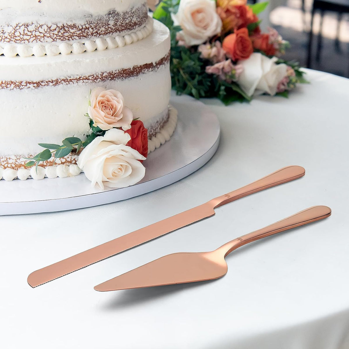 Cake Cutting Set for Wedding - Extended Cake Knife And Server Set Thickened Stainless Steel Cake