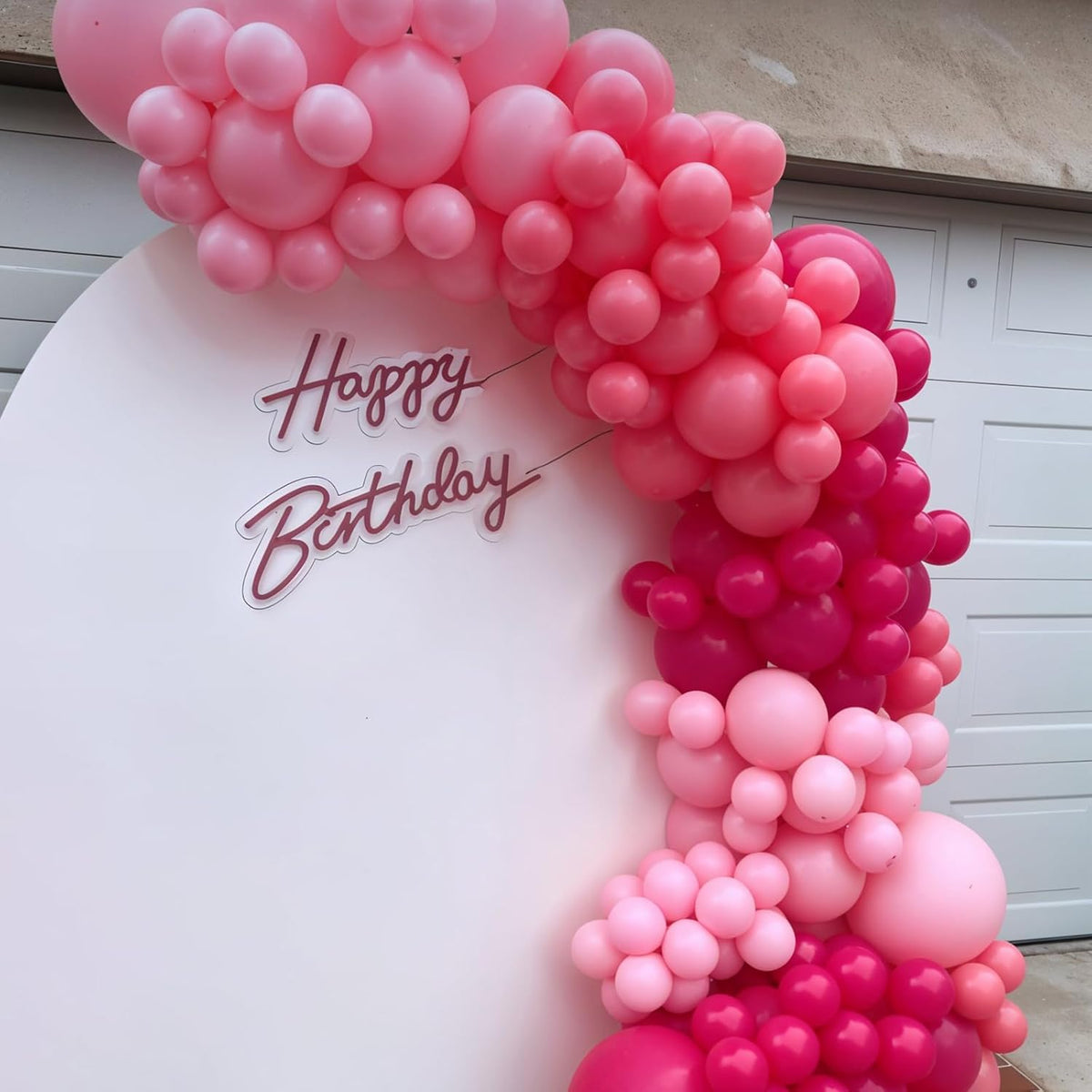 Hot Pink Balloons, 60pcs Metallic Pink Magenta Balloons With Macaron Heart Latex Balloon Confetti