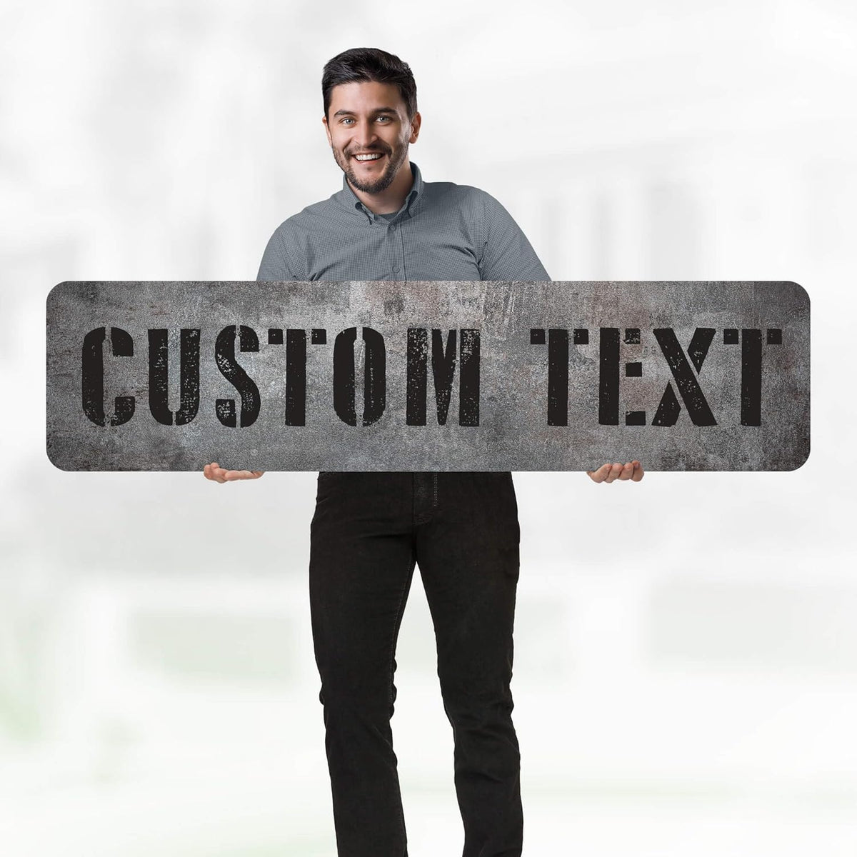 Custom Sign, Custom Street Sign, 11 Font Colors, 13 Font Styles, 4 Hole Options, 22 Sizes, 12x48