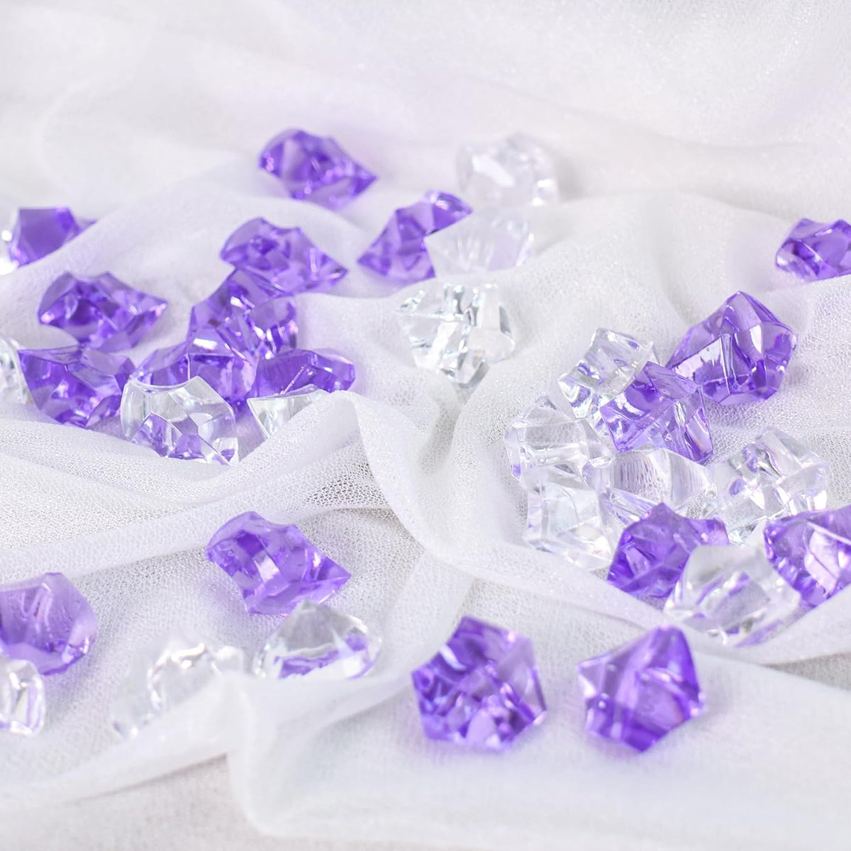 Acrylic Crushed Ice Rocks, Babenest 150 PCS Fake Crystals Plastic Ice Cubes Diamonds Gems for Vase