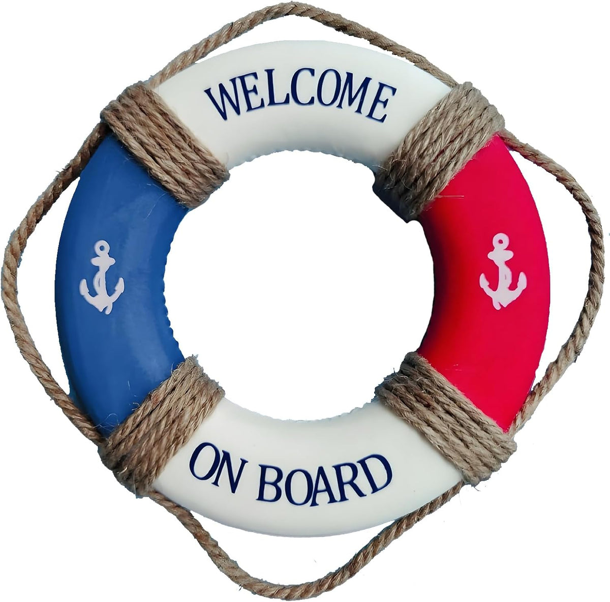 MorroMorn Lifebuoy Wall Hanging Decor - Welcome Aboard Mediterranean Style Home Decoration Hemp