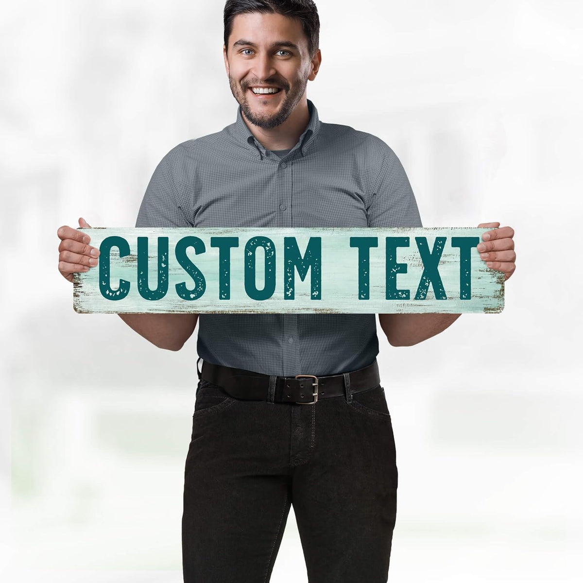 Custom Sign, Custom Street Sign, 11 Font Colors, 13 Font Styles, 4 Hole Options, 22 Sizes, 6x30
