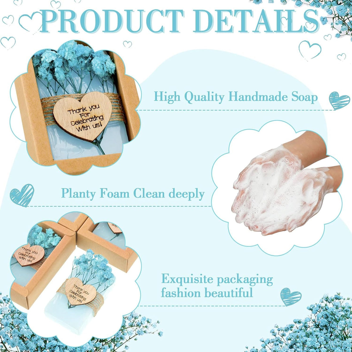 Demissle 30 Pcs Mini Scented Soap Wedding Party Favors Gifts Baby Shower Bridal Shower Handmade