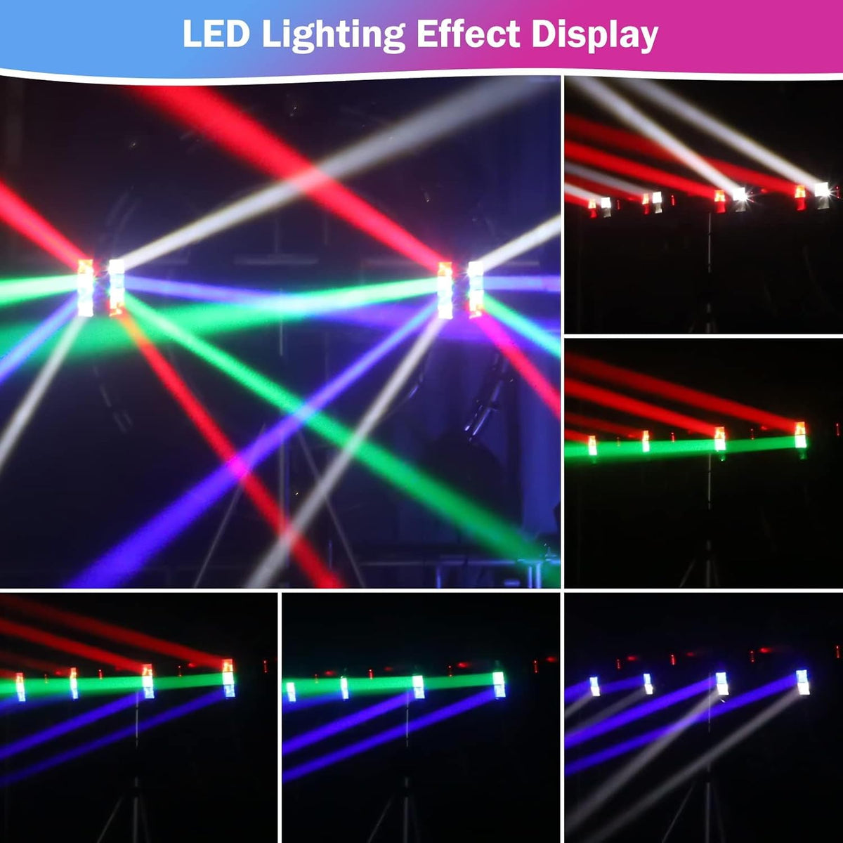 BETOPPER Stage Light, Moving Head DJ Light for Parties, RGBW 8x3W Spider LED Light, Sound Activated