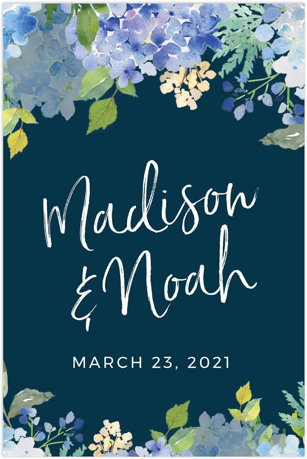 Andaz Press Personalized Extra Large Wedding Easel Board Party Sign, 12x18-inch, Baby Blue