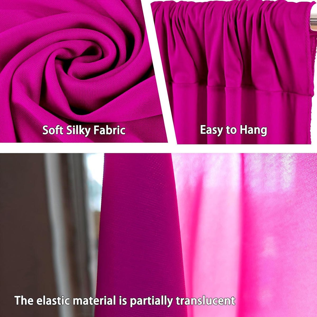 10 x 10 Feet Rose Red Backdrop Curtain for Partie, Background Curtains for Photoshoot, Birthday