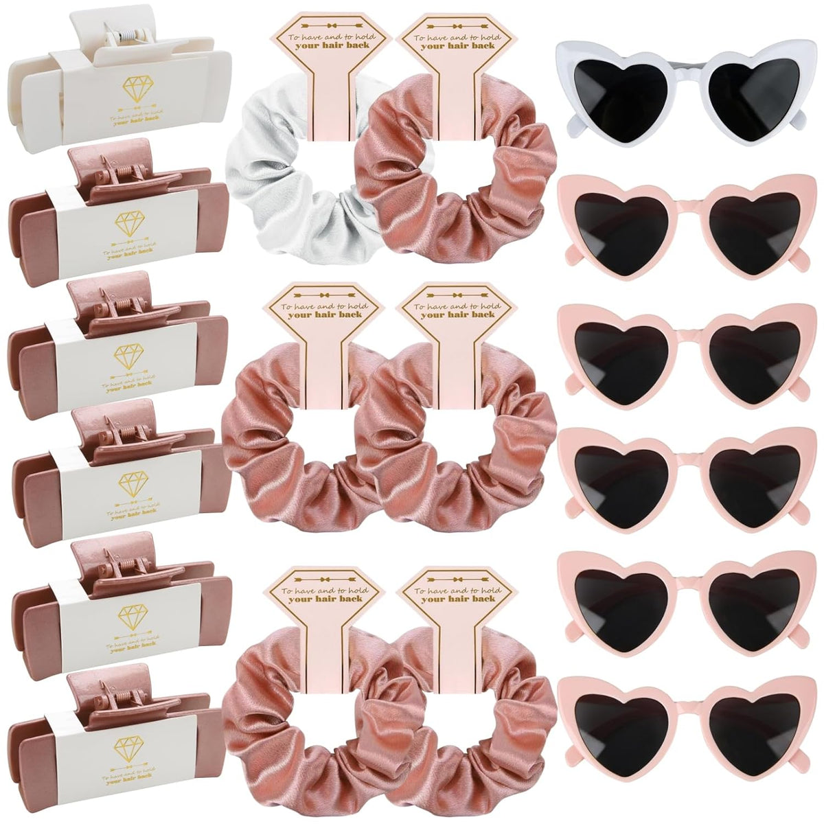 Bridesmaid Scrunchies Proposal Gifts 4.1inch square Hair Claws Bachelorette Hair Clip heart