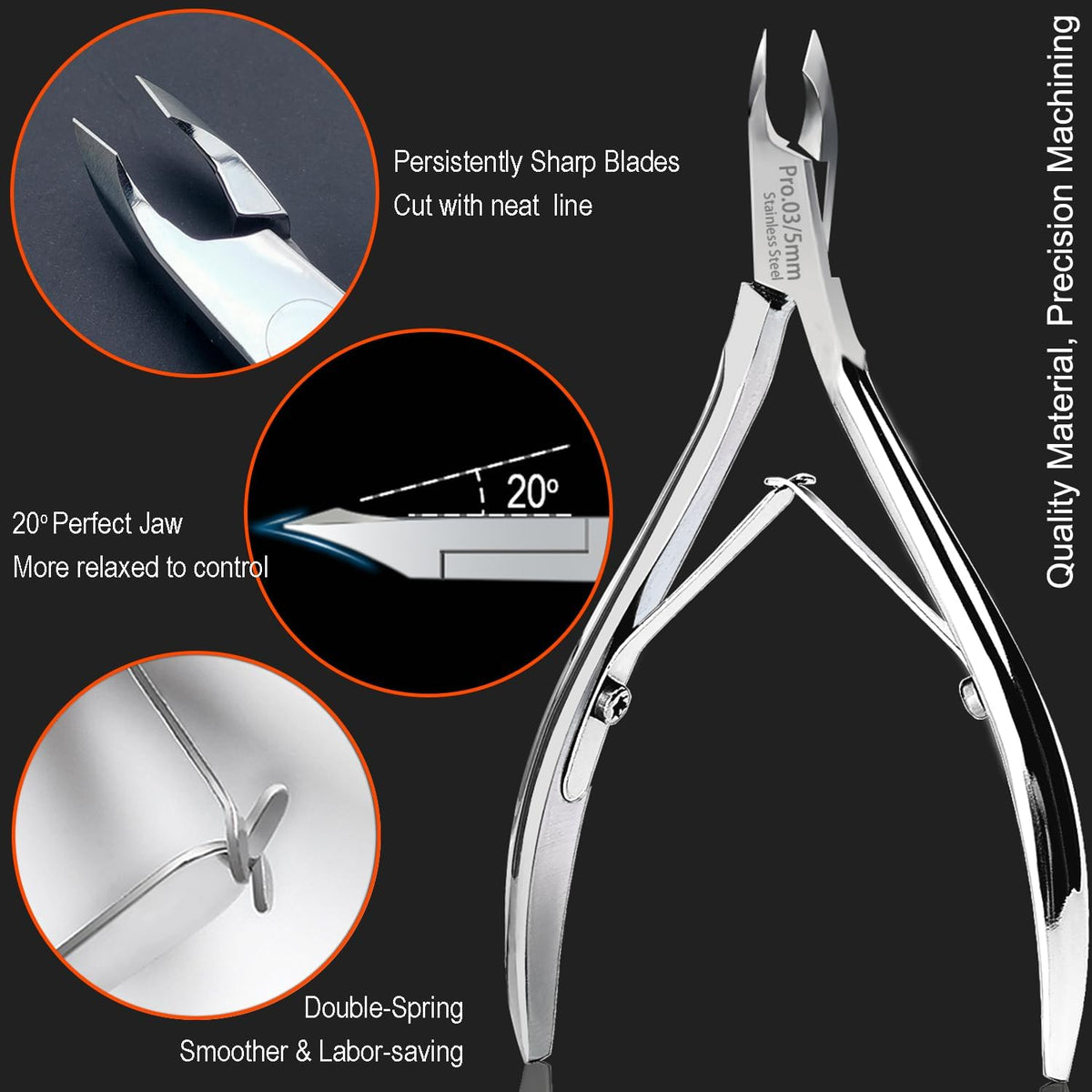 LePinko Salon-Quality Cuticle Trimmer with Cuticle Pusher, Super Labor-saving Cuticle Cutter, Sharp