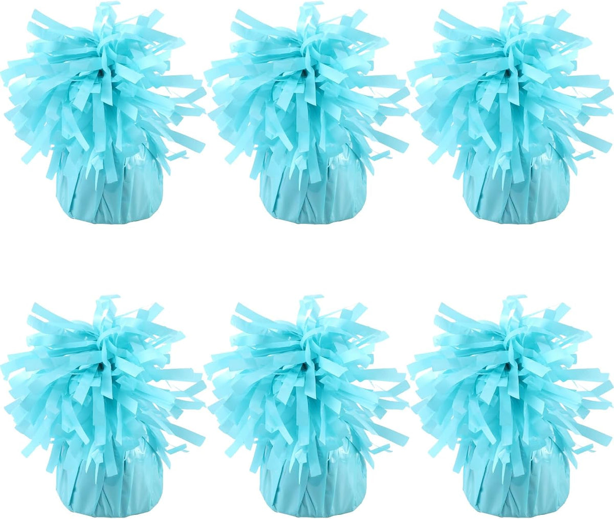 6 Pack Baby Blue Balloon Weights Metallic Holder Anchors Balloon Holder Weights for for Birthday